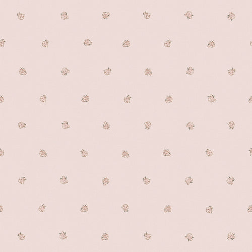 Sample of Petite Peonies Wallpaper in Dusty Pink