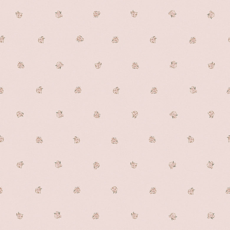 Sample of Petite Peonies Wallpaper in Dusty Pink