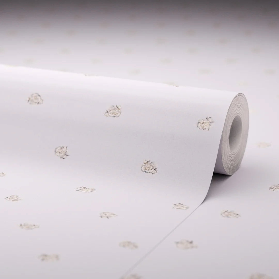 Petite Peonies Wallpaper in English Lavender