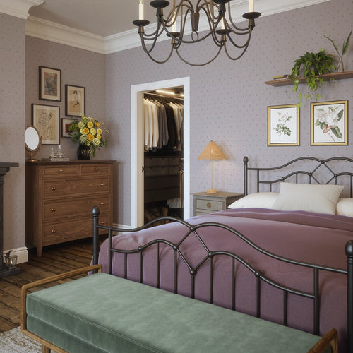 Petite Peonies Wallpaper in English Lavender