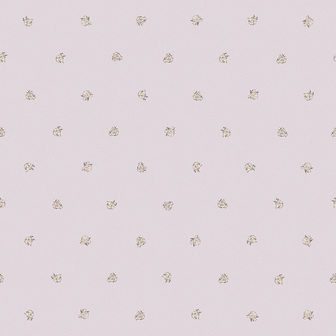 Sample of Petite Peonies Wallpaper in English Lavender