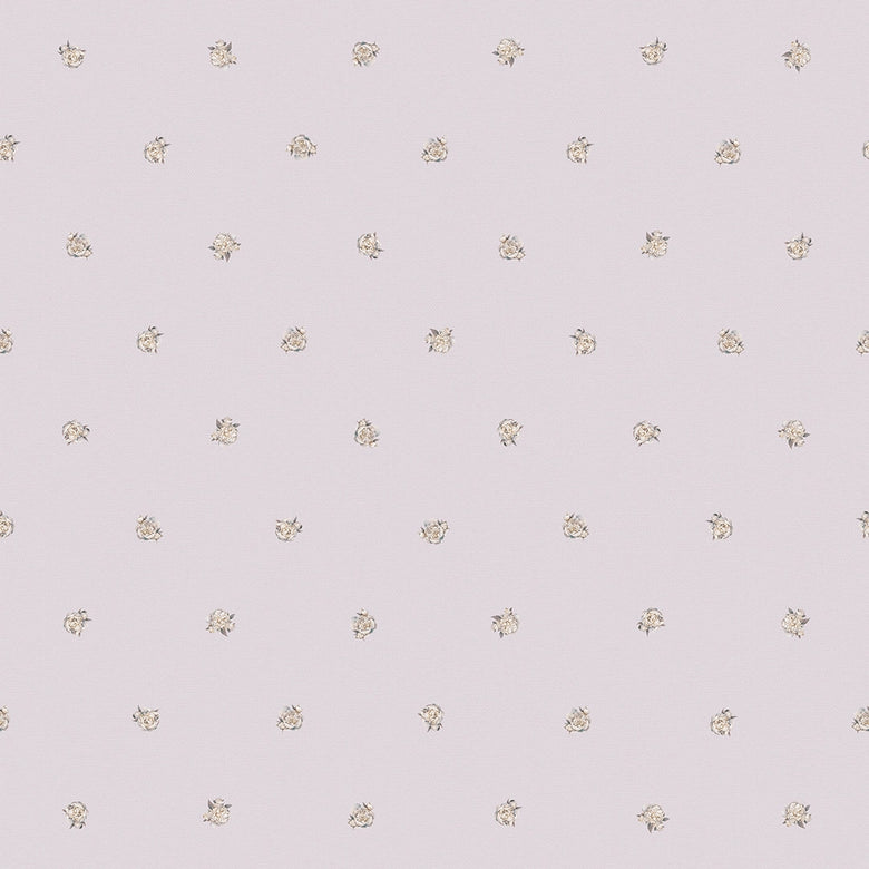 Sample of Petite Peonies Wallpaper in English Lavender