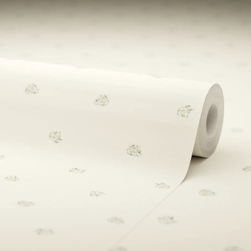 Petite Peonies Wallpaper in Vintage Cream