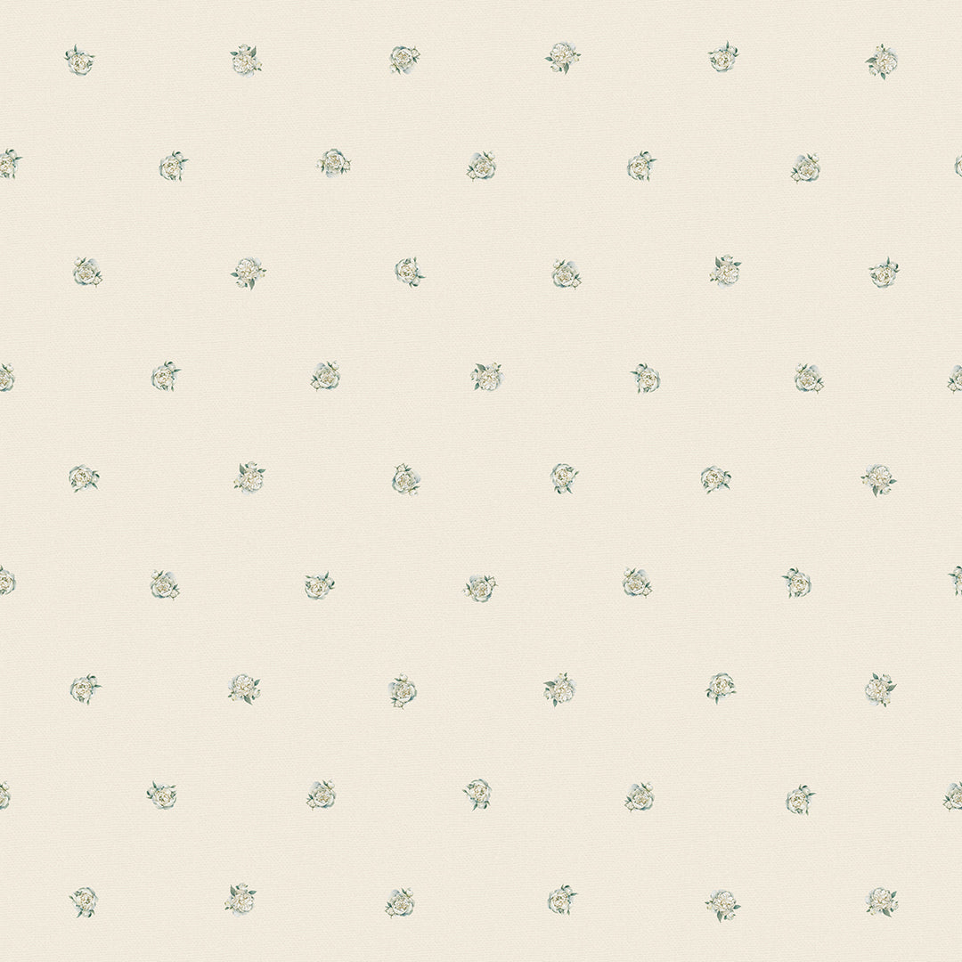 Sample of Petite Peonies Wallpaper in Vintage Cream