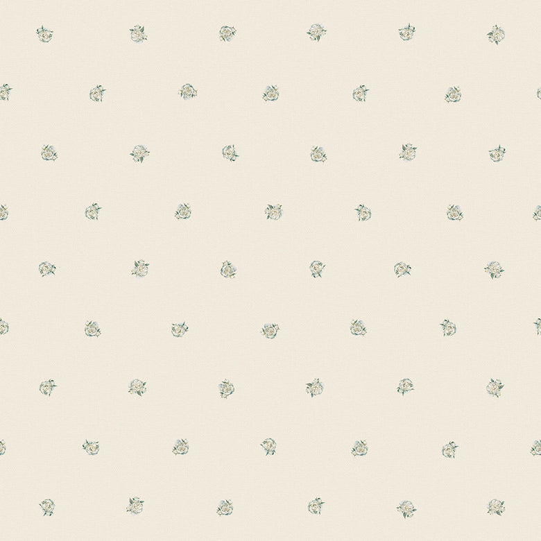 Sample of Petite Peonies Wallpaper in Vintage Cream