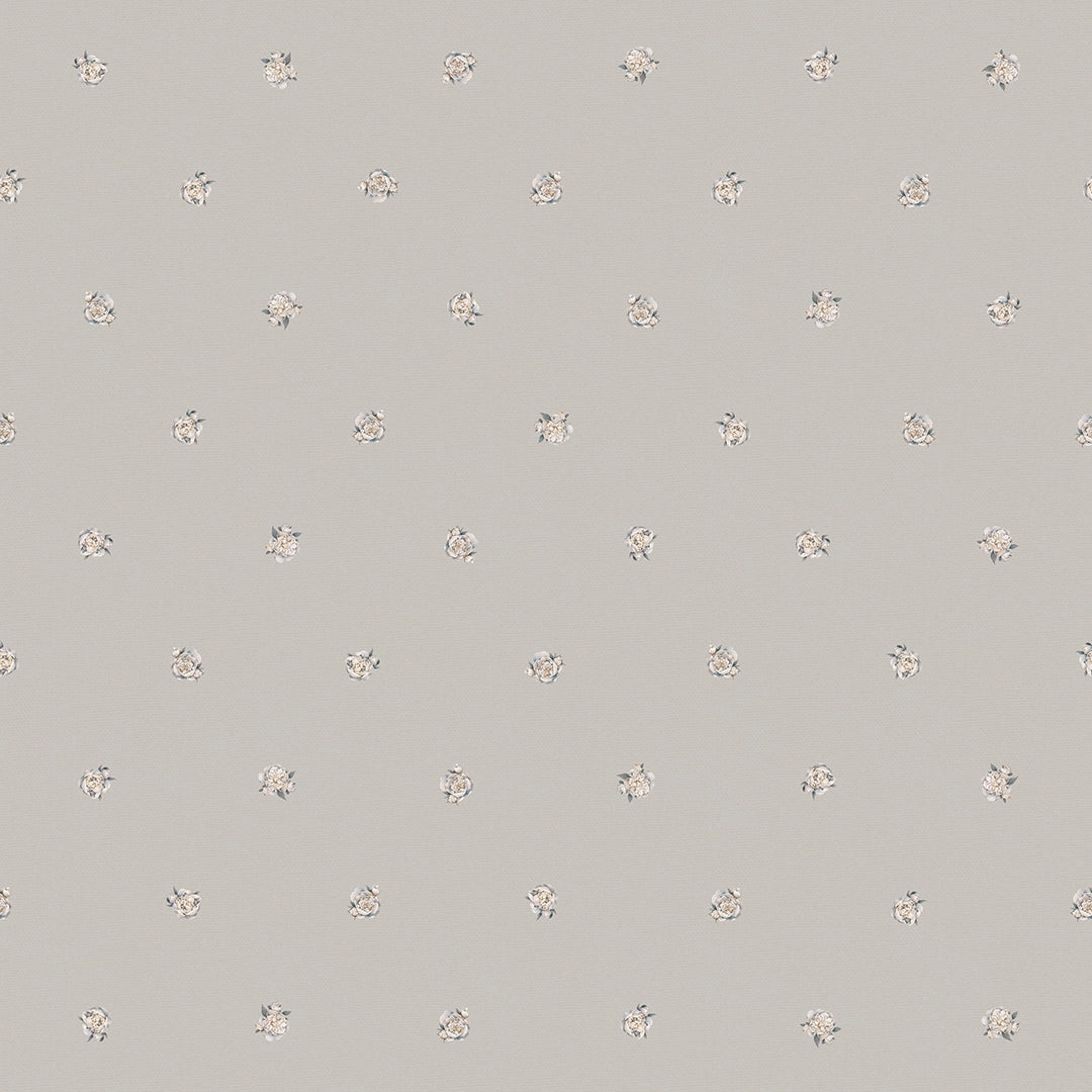 Sample of Petite Peonies Wallpaper in Vintage Grey