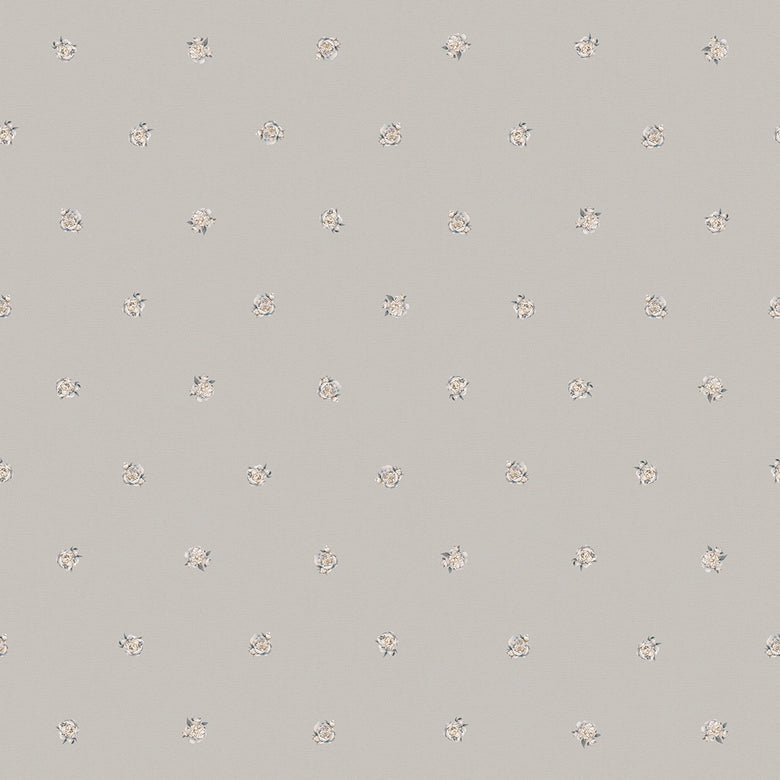 Sample of Petite Peonies Wallpaper in Vintage Grey