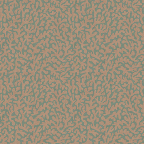 Sample of Petite Coral Cove Wallpaper in Autumn Spice and Rustic Green