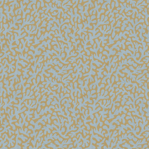 Petite Coral Cove Wallpaper in Cornflower Blue and Rich Ochre