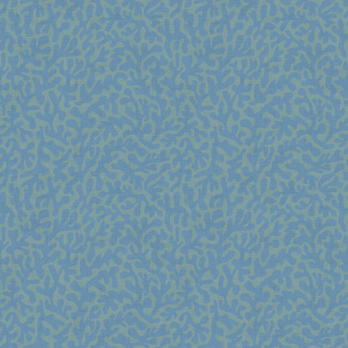 Petite Coral Cove Wallpaper in Cornflower Blue and Rustic Green