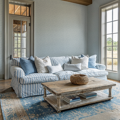 Petite Coral Cove Wallpaper in Cornflower Blue