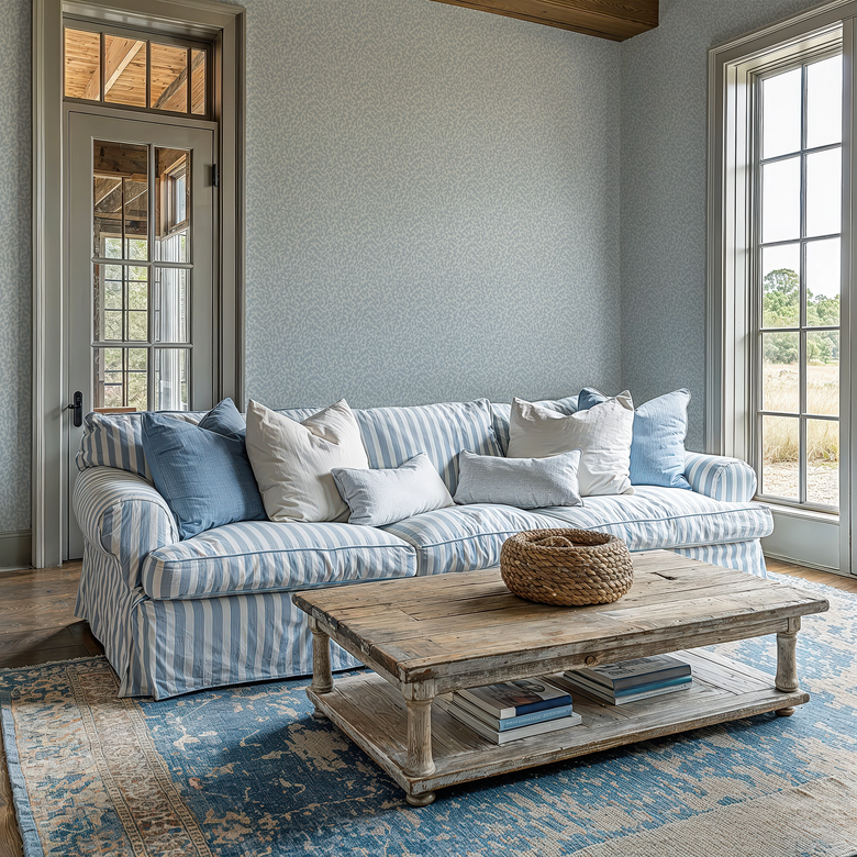 Petite Coral Cove Wallpaper in Cornflower Blue