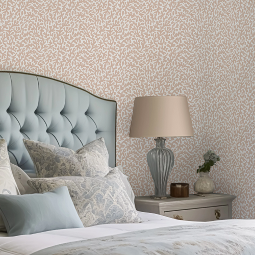 Petite Coral Cove Wallpaper in Soft Spice