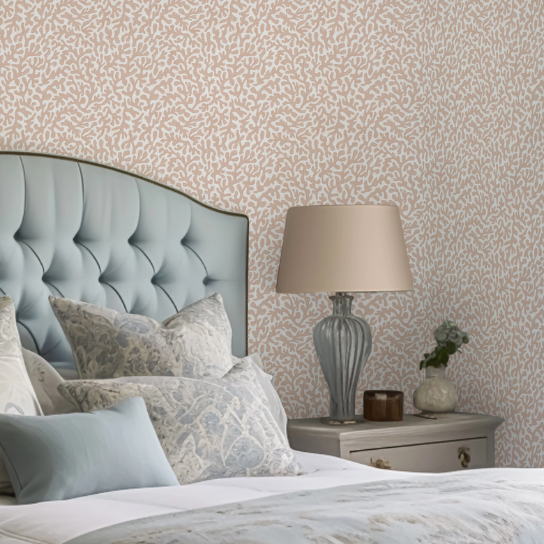 Petite Coral Cove Wallpaper in Soft Spice