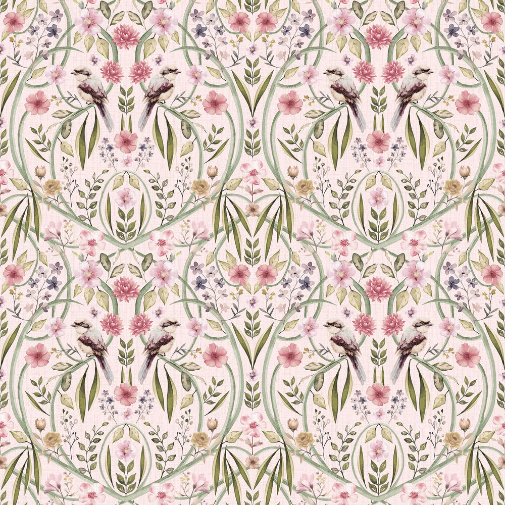 Phyllip Perch Wallpaper in Soft Pink