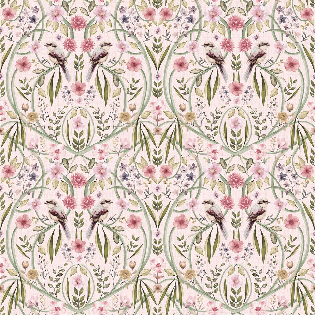 Phyllip Perch Wallpaper in Soft Pink
