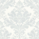 Regal Damask Wallpaper in Blue on Cream