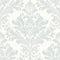 Regal Damask Wallpaper in Blue on Cream