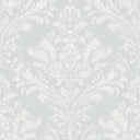 Regal Damask Wallpaper in Cream on Blue