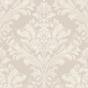 Regal Damask Wallpaper in Cream on Stone