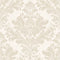 Regal Damask Wallpaper in Stone on Cream