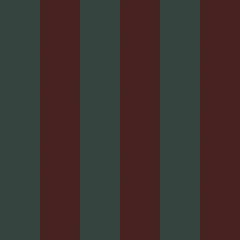 Sample of Regent Stripe Wallpaper in Garnet and Pine Green