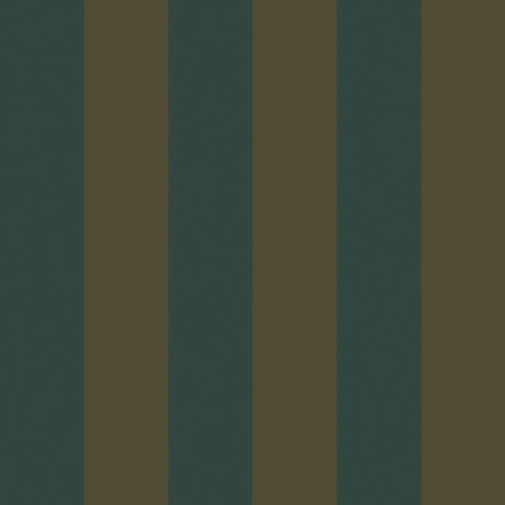 Regent Stripe Wallpaper in Gentleman Green and Pine Green