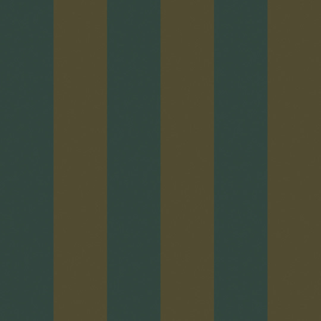 Regent Stripe Wallpaper in Gentleman Green and Pine Green