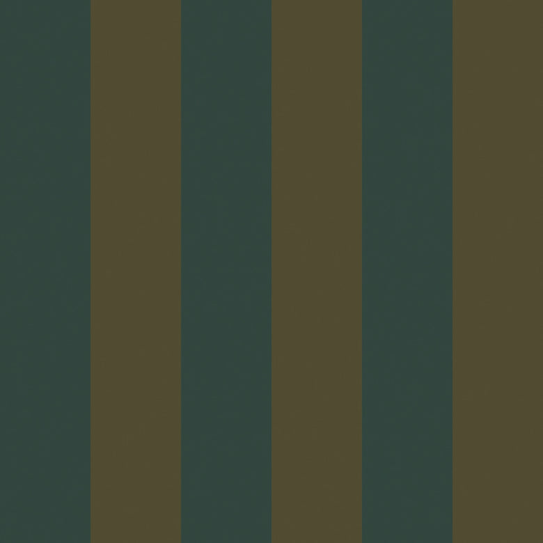 Regent Stripe Wallpaper in Gentleman Green and Pine Green