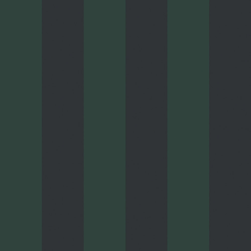 Regent Stripe Wallpaper in Oxford Blue and Pine Green