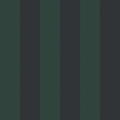 Regent Stripe Wallpaper in Oxford Blue and Pine Green