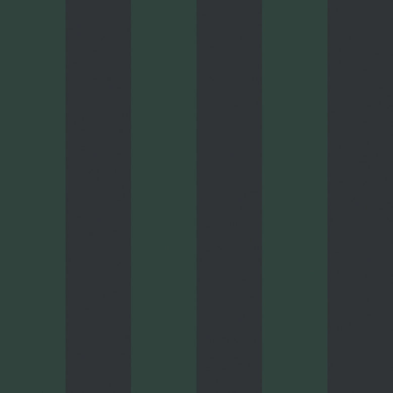 Regent Stripe Wallpaper in Oxford Blue and Pine Green