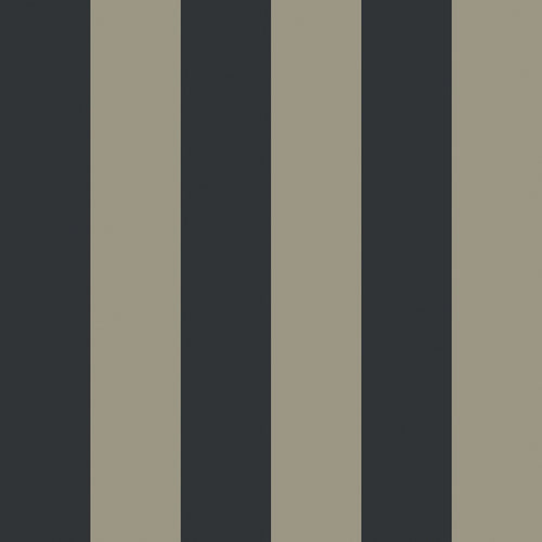 Sample of Regent Stripe Wallpaper in Oxford Blue and Warm Grey