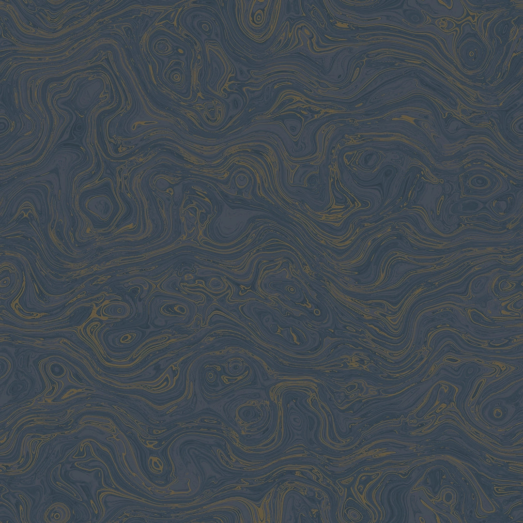 Sample of Rockpool Marble Wallpaper in Classic Navy