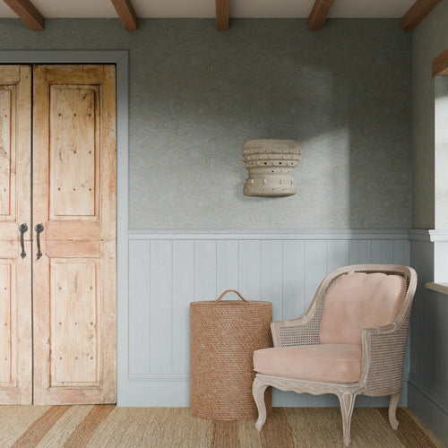 Rockpool Marble Wallpaper in Mineral Mist