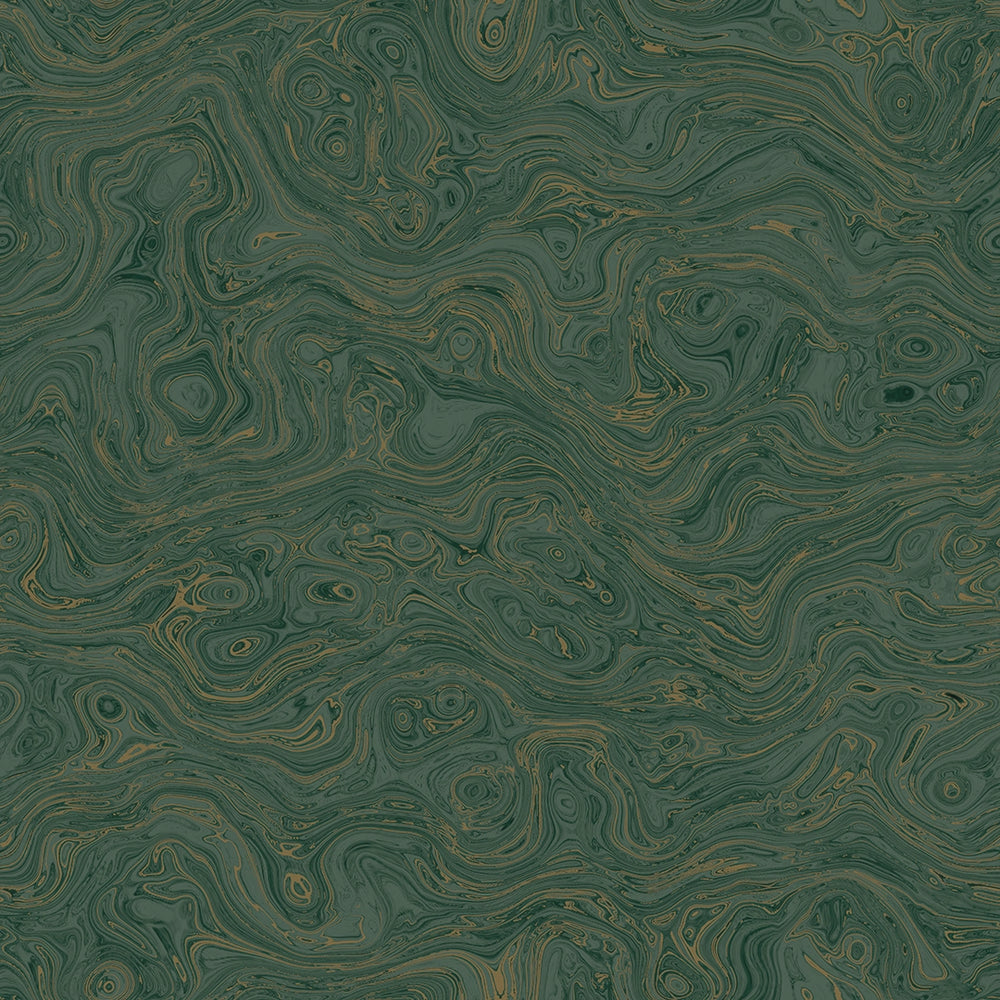 Rockpool Marble Wallpaper in Rustic Green