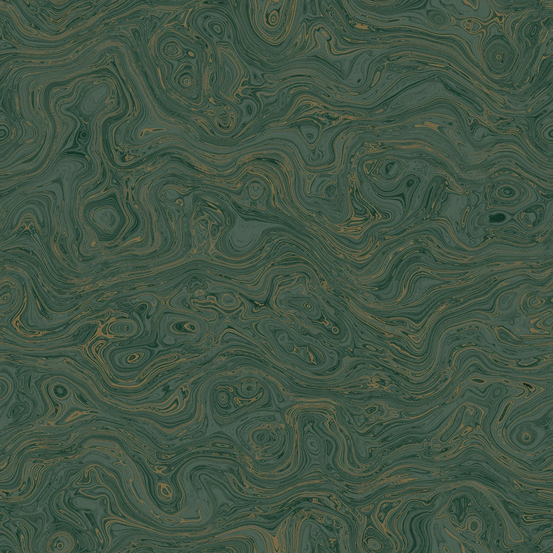 Rockpool Marble Wallpaper in Rustic Green
