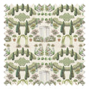 Romantic Garden Retreat Fabric in Greens and Pinks on Parchment Cream