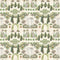 Romantic Garden Retreat Wallpaper in Greens and Pinks on Parchment Cream