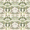 Romantic Garden Retreat Wallpaper in Greens and Pinks on Parchment Cream
