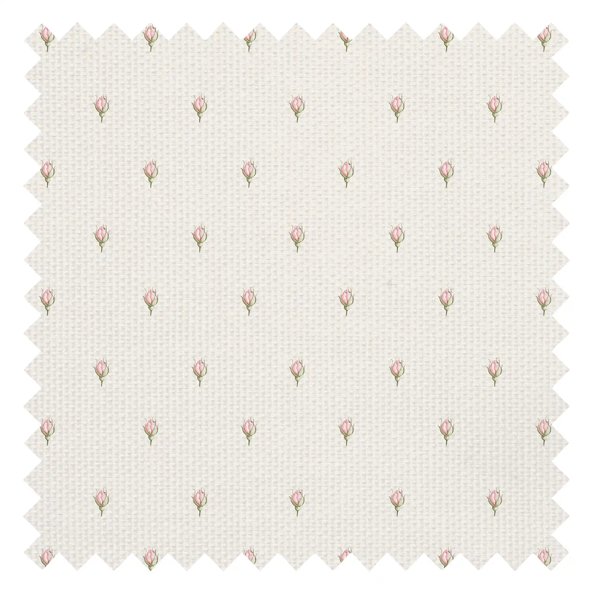 Rose Bud Fabric in Parchment Cream