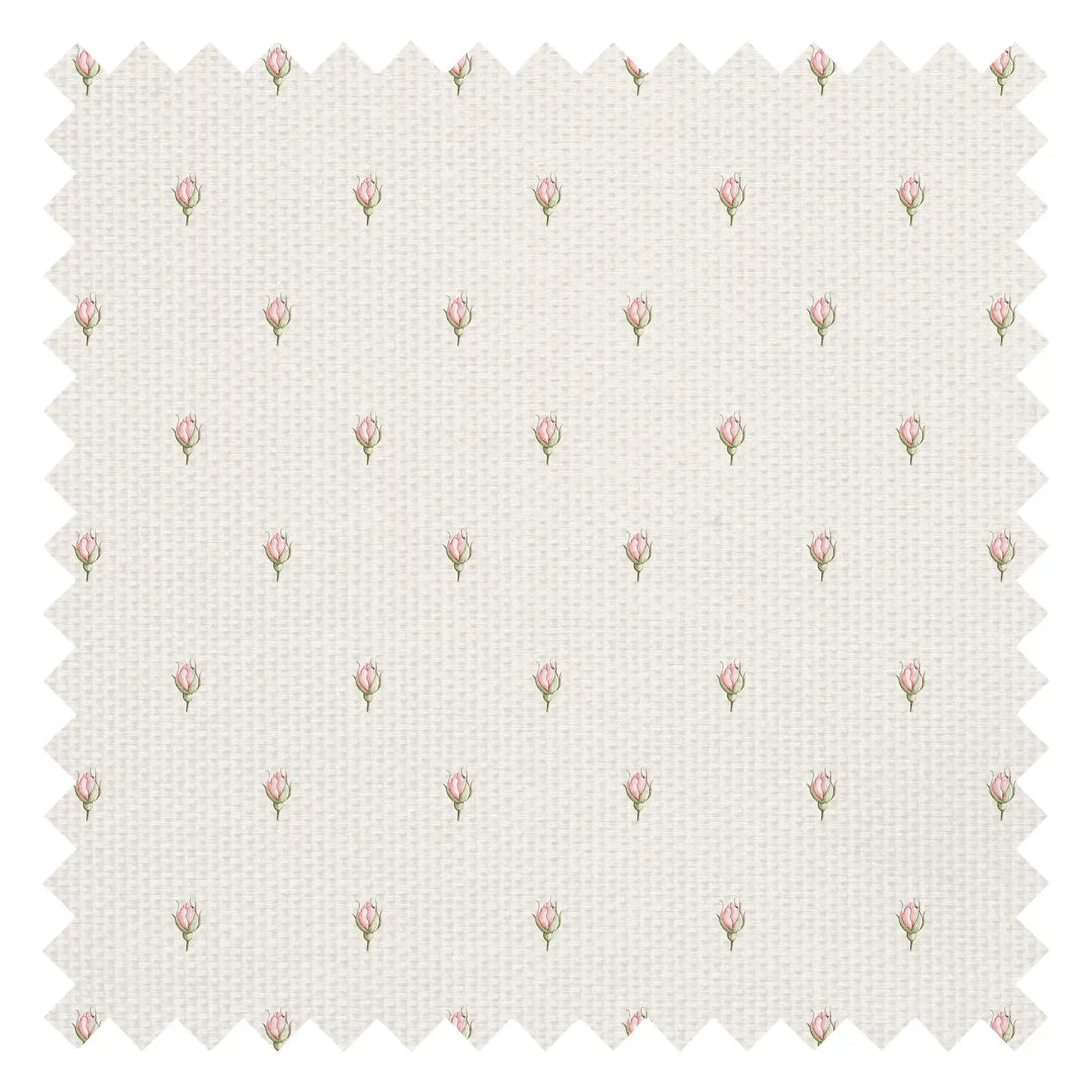 Rose Bud Fabric in Parchment Cream