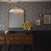 Rosehill Cottage Wallpaper in Duck Egg and Vintage Cream on Classic Navy