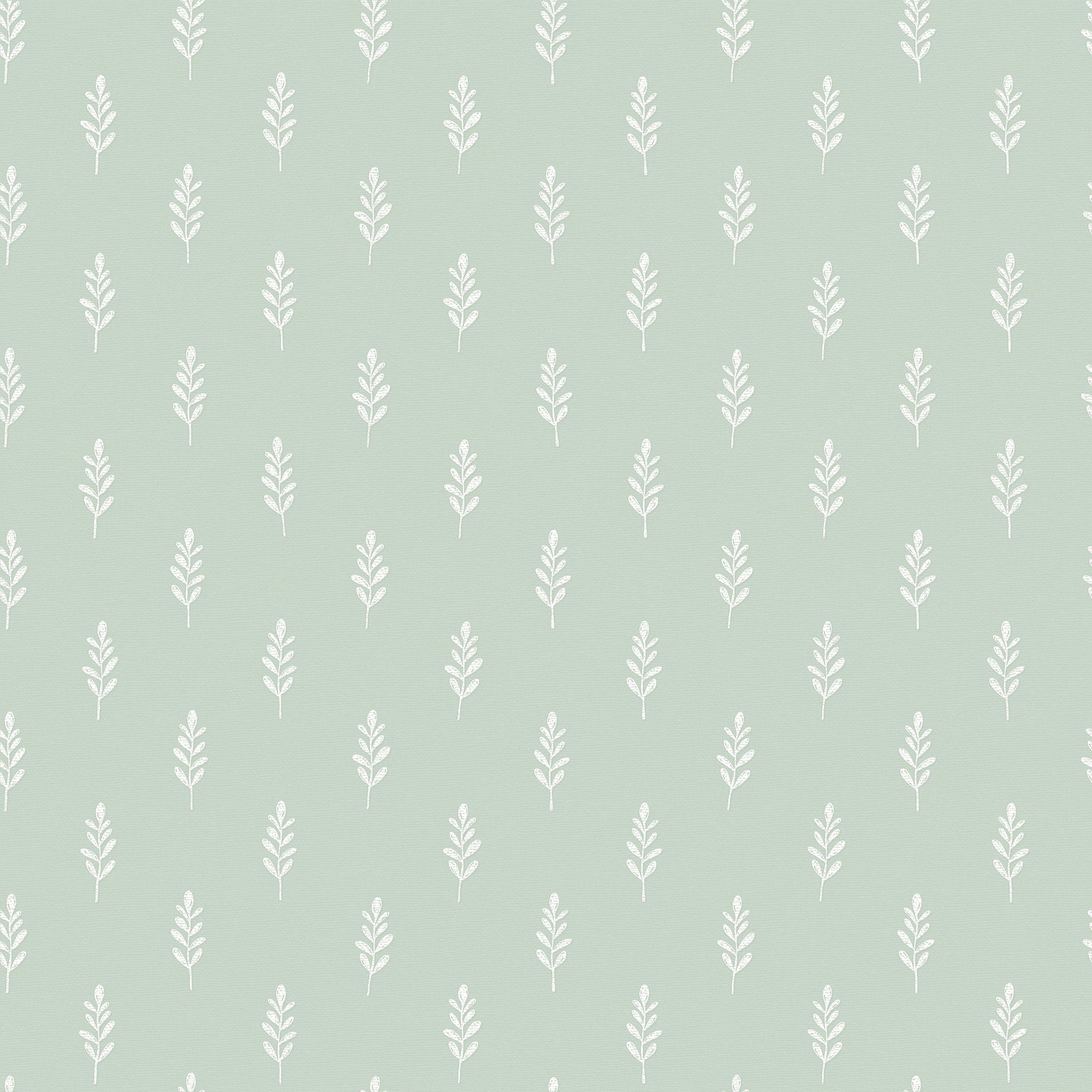 Rowan Wallpaper in Milk Foam on Sage