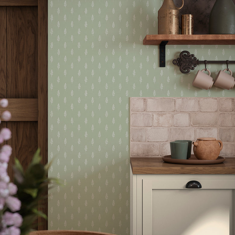 Rowan Wallpaper in Pistachio Green