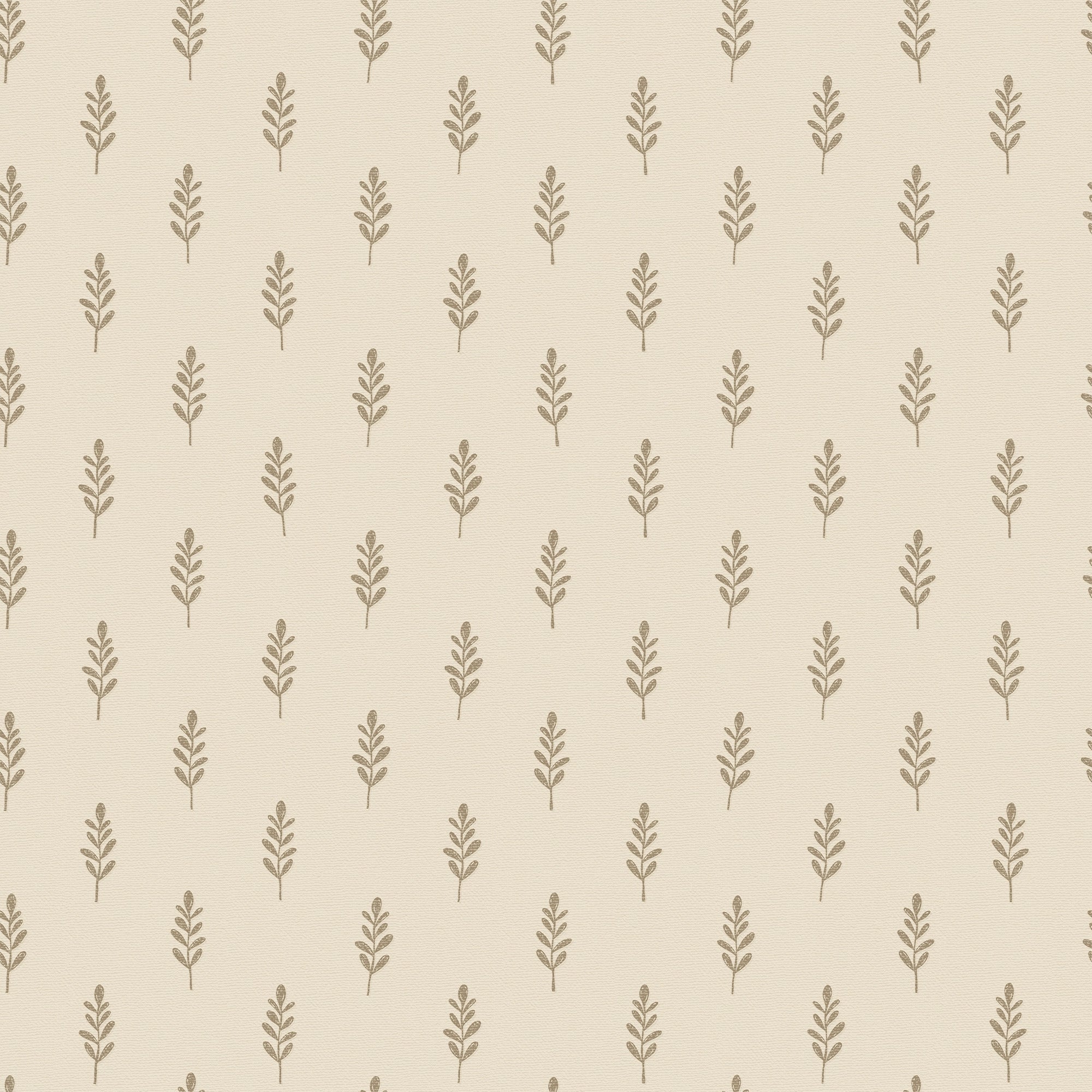 Rowan Wallpaper in Soft Brown on Biscuit