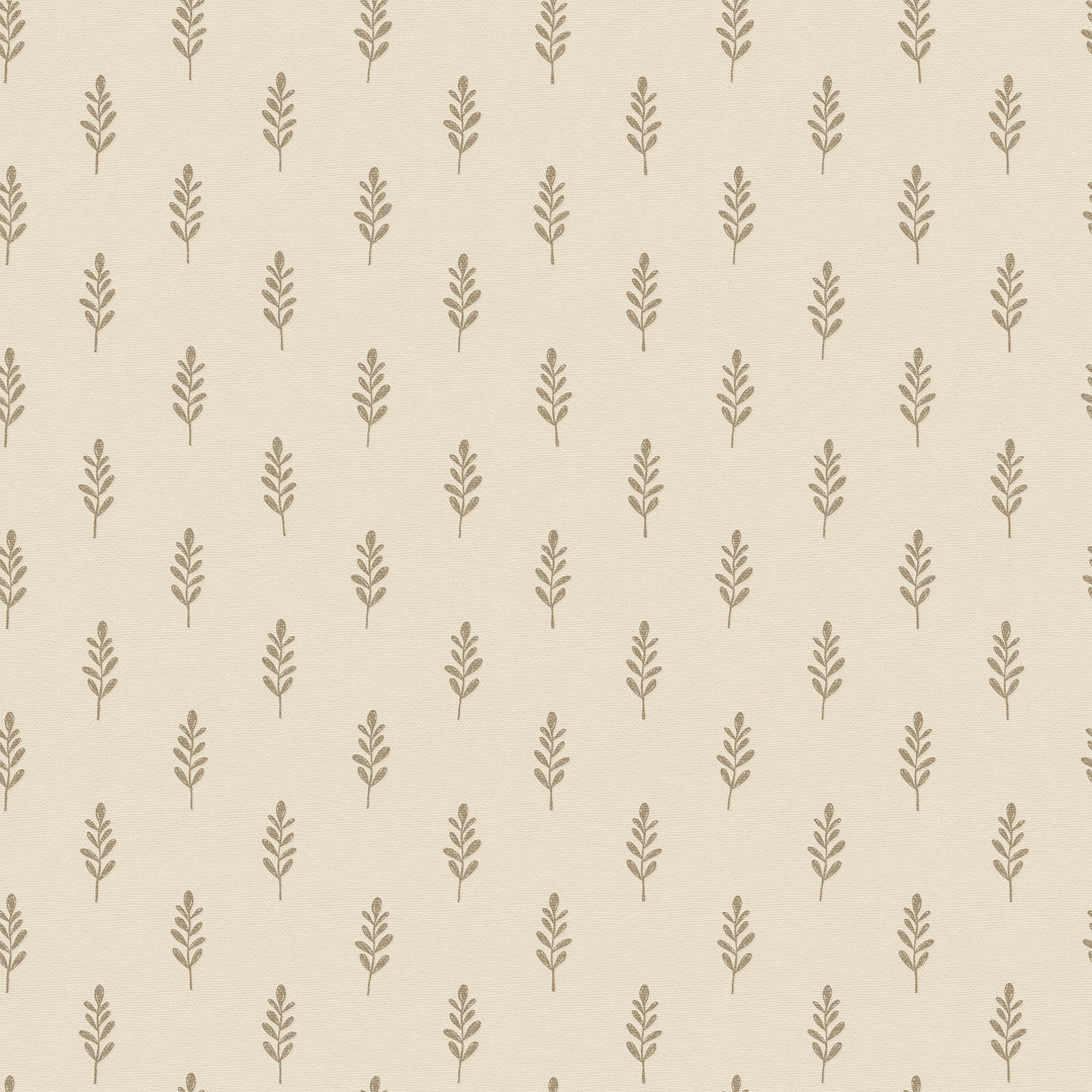 Rowan Wallpaper in Soft Brown on Biscuit