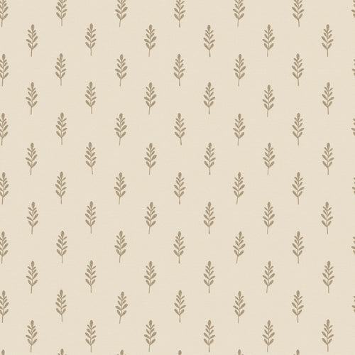 Rowan Wallpaper in Soft Brown on Biscuit