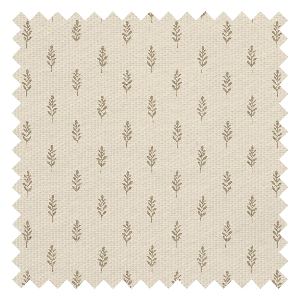 Rowan Fabric in Soft Brown on Biscuit