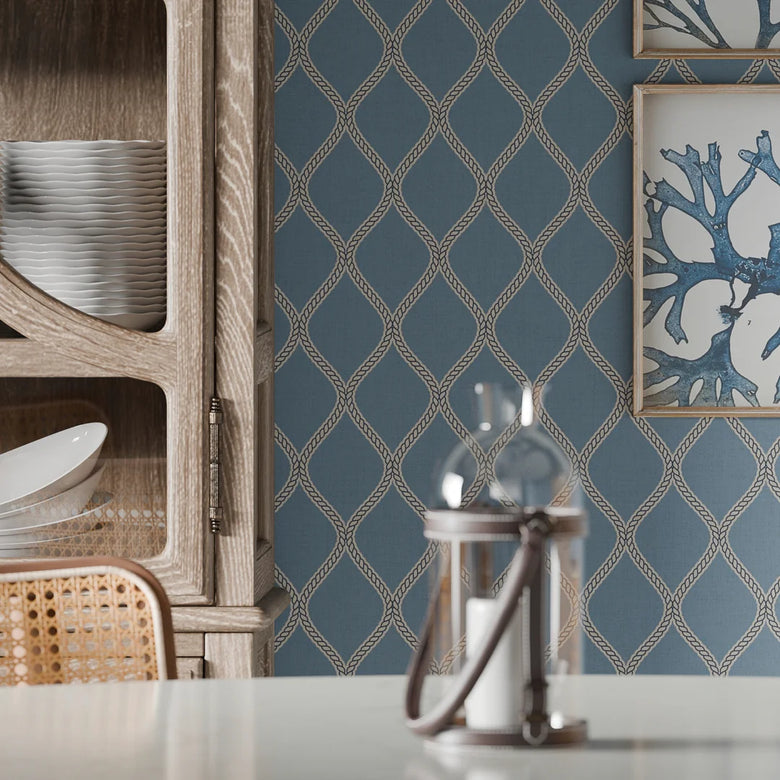 Royal Dockyard Wallpaper in Cornflower Blue